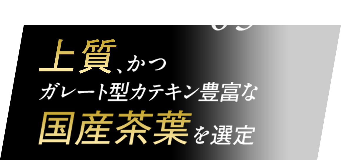 03 上質、かつガレート型カテキン豊富な国産茶葉を選定