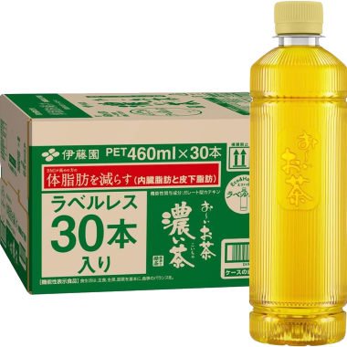 お~いお茶 濃い茶 ラベルレス PET 460ml(30本入りケース販売品)
