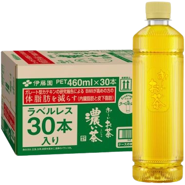 お~いお茶 濃い茶 ラベルレス PET 460ml(30本入りケース販売品)